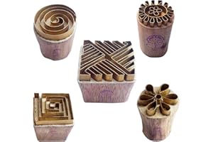 Royal Kraft Cuadrada Latón Madera Sellos (conjunto de 5) - DIY Tela, Arcilla, cerámica Bloques BHtag0023