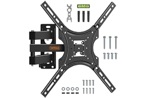 VonHaus TV Wall Bracket for 24-55" Screens, Articulating TV Bracket w/Spirit Level, Wall Mount with Tilt & Swivel, 25kg Capacity, Max VESA: 400x400mm