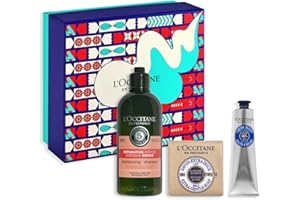 L'Occitane - Zestaw olejków eterycznych do szamponu, kremu do rąk i bardzo miękkiego mydła - Pielęgnacja włosów i zmiękczająca ciało - Pudełko na prezenty świąteczne dla kobiet