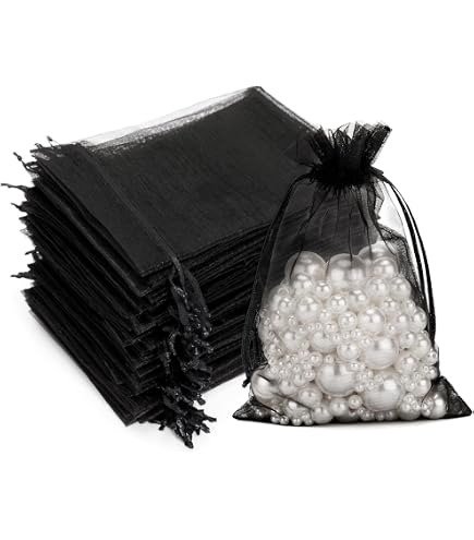50 Organza-Beutel – Ca. 9x12 Cm, Grau | Für Gastgeschenke, Süßigkeiten & Schmuck