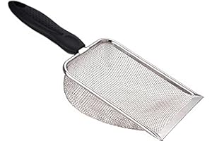PlushPlumage Small Holes Cat Litter Scoop,Stainless Steel Mesh Scooper,Durable,Heavy Duty,Easy to Clean,for Litter Box,Pet Litter Cleaning Tool for Cat Dog Rabbit