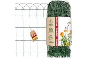 Floordirekt | Grillage ornemental en rouleaux pour bordure de jardin | Bordure à fils métalliques torsadés | Idéal pour protéger vos parterres fleuris | Mailles de 150x90 mm | 65 cm x 25 m