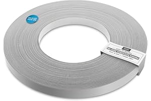 WoodPress® 15mm Pearlised Grey Melamine Pre-Glued Veneer Edging Tape – 50m Trade Roll – Iron-On Wood Application