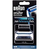 Braun Elektrorasierer Scherkopf, Ersatzscherteil kompatibel mit Rasierer Herren cruZer, 20S, silber