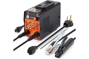 VEVOR Saldatrice ad Elettrodo 100A, Saldatrice TIG ARC/Lift con Ampio Schermo LED, Saldatrice a Elettrodo Portatile 2 in 1, Hot Start, Antiaderente, VRD, Saldatrice ARC MMA per Saldatura Portatile
