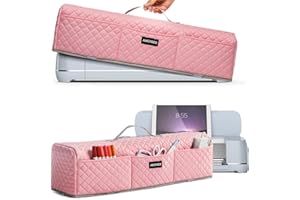AMOIGEE Padded Dust Cover Compatible with Cricut Maker 4, Explore 4, Cricut Maker, Maker 3, Explore 3, Explore Air 2, Machine Cover for Cricut Accessories and Suppliers, Tools (Pink)