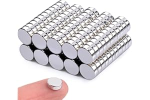 DGDUBRB 100pcs Neodymium Magnets - Extra Strong, Small Round Magnets for Whiteboards, Crafts, Fridge, DIY, Notice Boards - 6x2mm