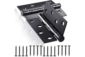LORESJOY 2 Piezas Bisagras de Puerta Acero Inoxidable 100 * 77mm Bisagra para Puerta con rodamiento cuádruple de Bolas de Acero Bisagras con Tornillos Bisagra para Granero de Puerta Resistente(Negra)