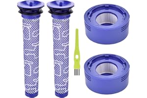 GINESKER V8 Filter für Dyson 2 Stück V7 V8 HEPA-Nachmotorfilter Kit & 2 Vorfilter Ersatzfilter für Dyson V7 V8 Animal und Absolute Cordless Staubsauger # DY-96566101, DY-96747801