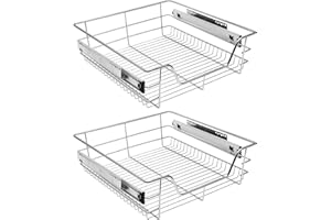 Einfeben 2x Cassetti Telescopici da 50 cm Estraibili da Cucina, Cassetto Estraibile per Armadio, Camera da Letto, Cestini Estraibili per Armadietti da Cucina