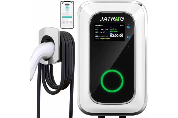 JATRHG S1 Borne de Recharge pour Véhicule Électrique 7kW 6M 32A Monophasé - Station de Charge Type 2 IEC 62196-2 - Chargeur Rapide EV Wallbox
