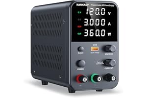 NANKADF Alimentation DC (0-120 V, 0-3 A) réglable, Alimentation à découpage, Alimentation de Banc de Laboratoire Variable, Bouton de Sortie Marche/arrêt/encodeur