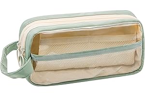 LJCZKA Trousse Crayon Transparente 2 Compartiments avec Fermeture, Trousse Scolaire Grande, étui à Crayons, pour Étudiant, Garçon ou Fille