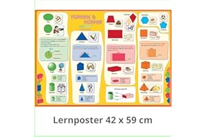 mindmemo Lernposter - Formen & Körper - Das Geometrie Poster Grundschule spielend Mathe lernen mit Bildern für Kinder Lernhilfe Poster DIN A2 42 x 59 ... Lernhilfe - DinA2 PremiumEdition