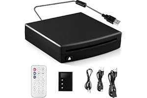 EXKEEN Lettore CD esterno per auto con adattatore, lettore CD/DVD Dish Box per auto con porta USB, lettore esterno per computer portatile, PC, telefono, compatibile con le Autoradios Android