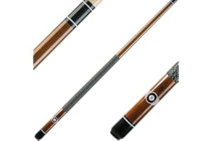 ‎WINSPORT Winsport Billard Queue Eight-Ball 13 mm Profi-Klebleder, honigbraun gebeizt mit schönem 8-Ball Motiv, Ahornholz Pool Cue mit Nylon-Griffband, 147 cm, 2-TLG.