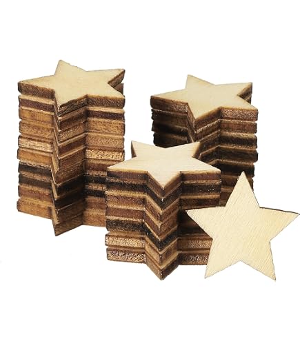 50 Pezzi Ornamenti In Legno A Forma Di Stella - 10mm, Per Scrapbooking, Fai Da Te, Matrimonio, Decorazioni Casa