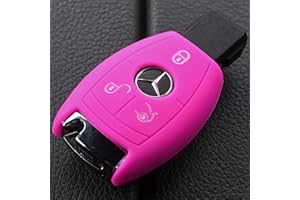 Soft Case Schutz Hülle Auto Schlüssel für Mercedes Benz Smartkey E-Klasse W212 S212 C207 A207 CLS CLA 117 B-Klasse W242 W246 A-Klasse W176 S-Klasse W221 W222 V-Klasse W447 / Farbe: Pink