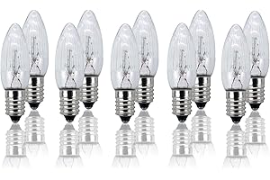 hellum Candele di ricambio per arco di Natale, 10 pezzi, 8 V, 2 W, per albero di Natale, candele, luci esterne ed interne, con 30 punti di combustione, lampadine per arco E10/8 V/2 W/17 Lumen 950014
