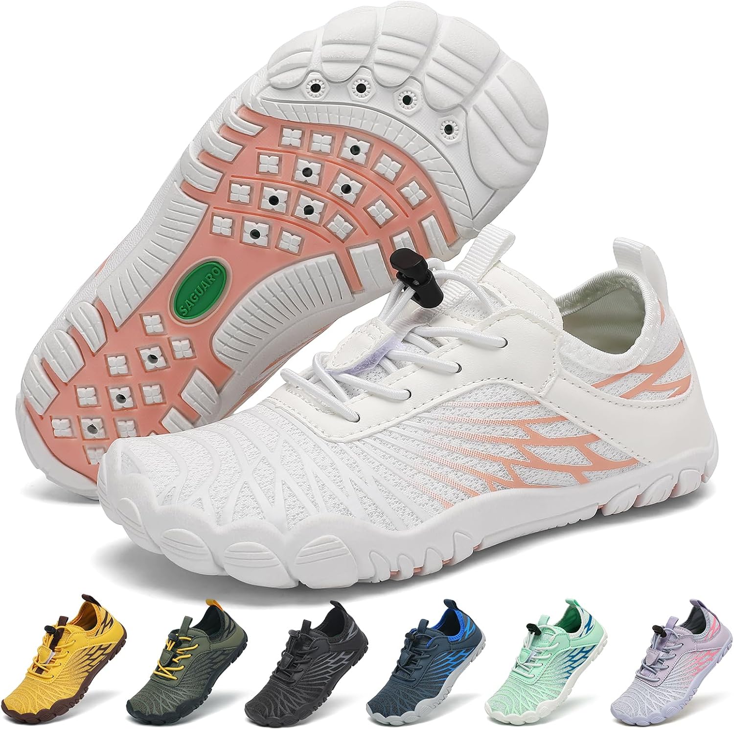 SAGUARO Zapatos descalzos para niños, de secado rápido, transpirables, con puntera ancha, talla 25-35