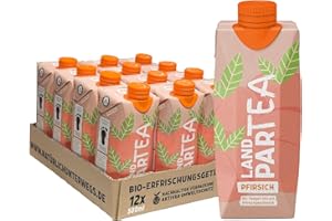‎LANDPARK LandparTEA Pfirsich | Landpark | Bio-Eistee mit Pfirsichgeschmack | 1 2 x 0,5 L im Tetra Pak | ohne Kohlensäure | To Go | Wasser mit Geschmack | pfandfrei