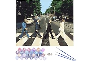 CaptainCrafts Paint by Numbers Kits Adults Beginners, DIY Oil Painting by Number Set with Brush and Acrylic Pigment Street View The Beatles Band for Gifts Home Wall Decor 16x20 inch (Frameless)