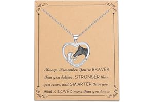 BNQL Horse Girl Necklace Horse Pendant Necklace Horse Jewelry Horse Gift for Horse Lovers Equestrian Gift Horse Inspirational Gift