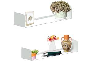 Flo.mar - Mensole da Parete 2 pezzi 50 cm - Mensole per Libri a Effetto Scomparsa - Mensola da Muro Porta Oggetti e Libri Resistenza +15kg