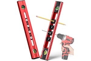 DBUWQIPS Guia Taladro Nivel Burbuja Pequeño con taladrar agujeros de 4.8 mm Herramientas Electricista Plantilla de Perforación Spirit Level para la instalación de enchufes, electrodomésticos