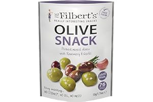 Mr Filbert's - Green Kalamata Rosemary and Garlic Olives, 12 x 50g