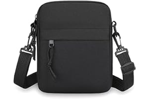 Veyarien Mens Shoulder Cross Body Bag, Small Messenger Bag with Zipper and Adjustable Strap, Nylon and Oxford Crossbody Bags, Casual Chest Sling Bag for Working Travel Daily