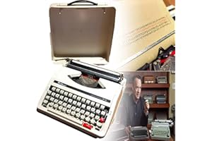 BITWIT Traditional Portable Manual Typewriter Machine,Vintage Classic Retro Old Typewriter for Writers, Sleek & Durable Typewriter Classic Word Processor with Twin Spool Black Red Ribbon (Color : B)