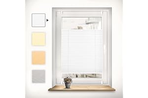 ‎SONELLO Sonello Plissee Klemmfix ohne Bohren 70cm x 100cm Weiß Faltrollo Plisseerollo Jalousie für Tür & Fenster Blickdicht Sichtschutz Sonnenschutz Fertifplissee Rollo