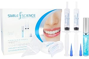 Smile Science Harley Street - Professional Teeth Whitening Kit - Includes Two-Part Intensive Stain Removal - Upto 8 Shades Whiter - for Sensitive Teeth - Rapid Results - 100% Enamel Safe - Vegan