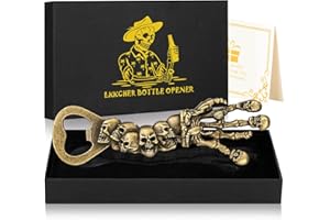 LKKCHER Totenkopf Geschenke, Flaschenöffner, Bieröffner Geschenk für Männer Frau, Halloween Geschenk Weihnachtsgeschenke Geburtstagsgeschenk für ihn Papa Freund Freundin Ehemann mit Geschenkbox Karte