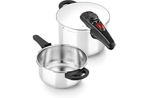 BRA Allure zestaw szybkowarów, 4 + 6 l, stal nierdzewna, nadaje się do wszystkich rodzajów kuchenek, również indukcyjnych