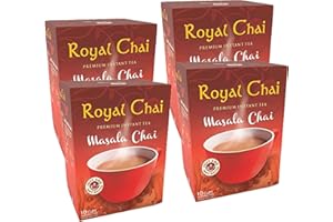 Royal Chai Premium Instant Tea - Sweetened Masala (220g x 4) - Natural