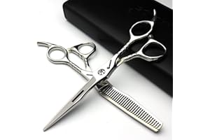 AXEMOORE Japan 440C Friseurstudio Friseur Styling Professionelle Toolset Mode 6 'Friseurschere und effiziente Schere (6 Zoll, 2 Stück-A)