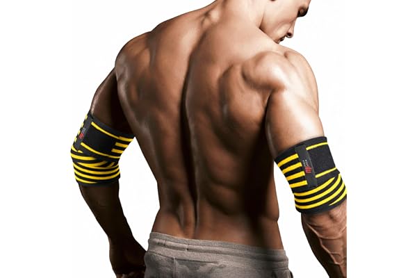 MuscleForge Armbågsstöd, elastiska band för styrketräning och tyngdlyftning, kraftlyftning, stabilisatorer