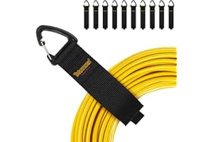 Organizzatore per Cavi, Organizer per Garage (10 pz), Trilancer Cinghie con Fibbia Triangolare da Appendere alle Pareti. Ideali per Ordinare Cavi, Fili, Corde, Tubi a Casa, in Garage o in Officina