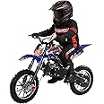 joukares 49cc Mini Dirt Bike, 2-Stroke Kids Dirtbike, Gas-Powered Off-Road Motocross with 12" Tires, Front & Rear Disc Brakes, Shock Absorption, Max Speed 40KM/H, Motorcycle for Kids & Teens Blue