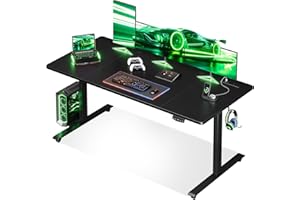 OffiGo Escritorio Elevable, 180cm, Mesa Elevable Escritorio con Carga USB, Mesa Regulable Altura con 2 Memorias, Escritorio Elevable para Oficina, Casa, Juegos, Negro