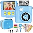 NICEWIN Kids Camera Instant Print for Girls Boys - 1080P HD Digital Instant Camera with Print Photo Paper for Kids with Storage Case, Birthday Gifts Toy (Blue)