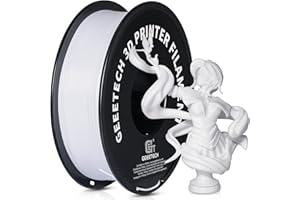 GEEETECH Filamento PLA 1.75mm Nuevo Blanco, filamento de impresora 3D PLA 1kg Carrete