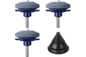 SUCANY Schärfer für Stumpfe Klingen Von Rasenmähern,Rasenmäher Messerschärfer,Mit Blade Balancer,Rasenmähermesser Schleifen Gartengeräte, Für Jede Elektrische Handbohrmaschine (3 + 1 Stück)