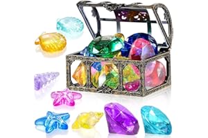 FCVOCL Diving Game Pool Toy, 30Pcs Big Size Kids Diamond Toy, Gemstones for Kids Pirate Treasure Jewels Fake Acrylic Gems Dive Throw Underwater f for Summer Beach Underwater Swimming Toys
