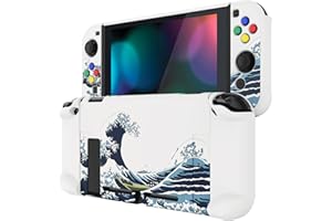 eXtremeRate PlayVital Cover Protettiva Compatibile con Nintendo Switch, Custodia Copertura Rigida Separabile Compatibile con Joycon Console, Grande Onda