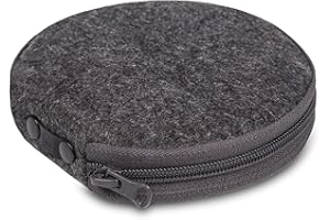Elezay Small CD Case Round Felt 20 Capacity CD Storage Wallet DVD Disc Holder Gray
