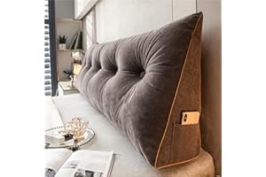DMJLI-T Cuscino Schienale Letto E Divano Cuscino Cuneo Per Letto Premium Imbottito Cuscino Per Testiera Imbottita Cuscino Per Lettino Da Giorno Schienale Lettura Ad Angolo Triangolare (180×50×20cm, Marrone)