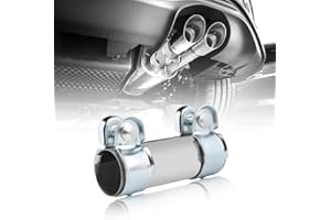 LALAGO Abrazadera de Tubo de Escape Ø38 mm, Abrazadera de Banda de Escape, Conector de Tubo de Escape, Abrazadera Universal con 2 Abrazaderas de Escape (Ø 38mm / L: 125mm)